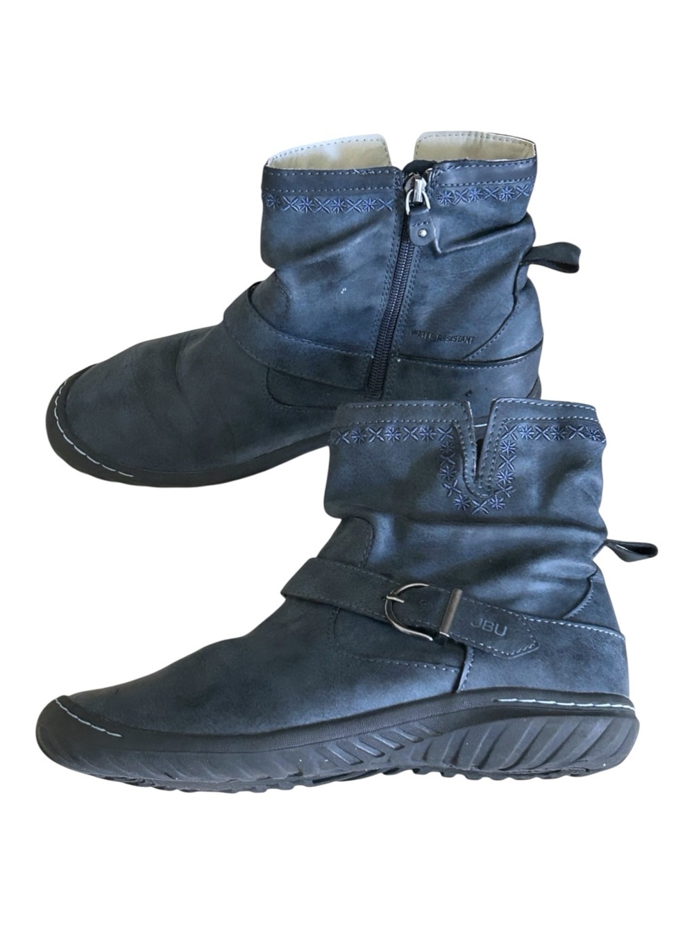 JBU BY JAMBA by DOTTIE Leather Weather Ready Navy Blue Casual Ankle Boot 8